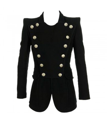 Women Gothic Coat Black Alternative Breast Panel Military Jacket Gothic Coat